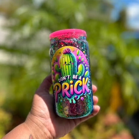Prick Snowglobe Can - Pink Lid