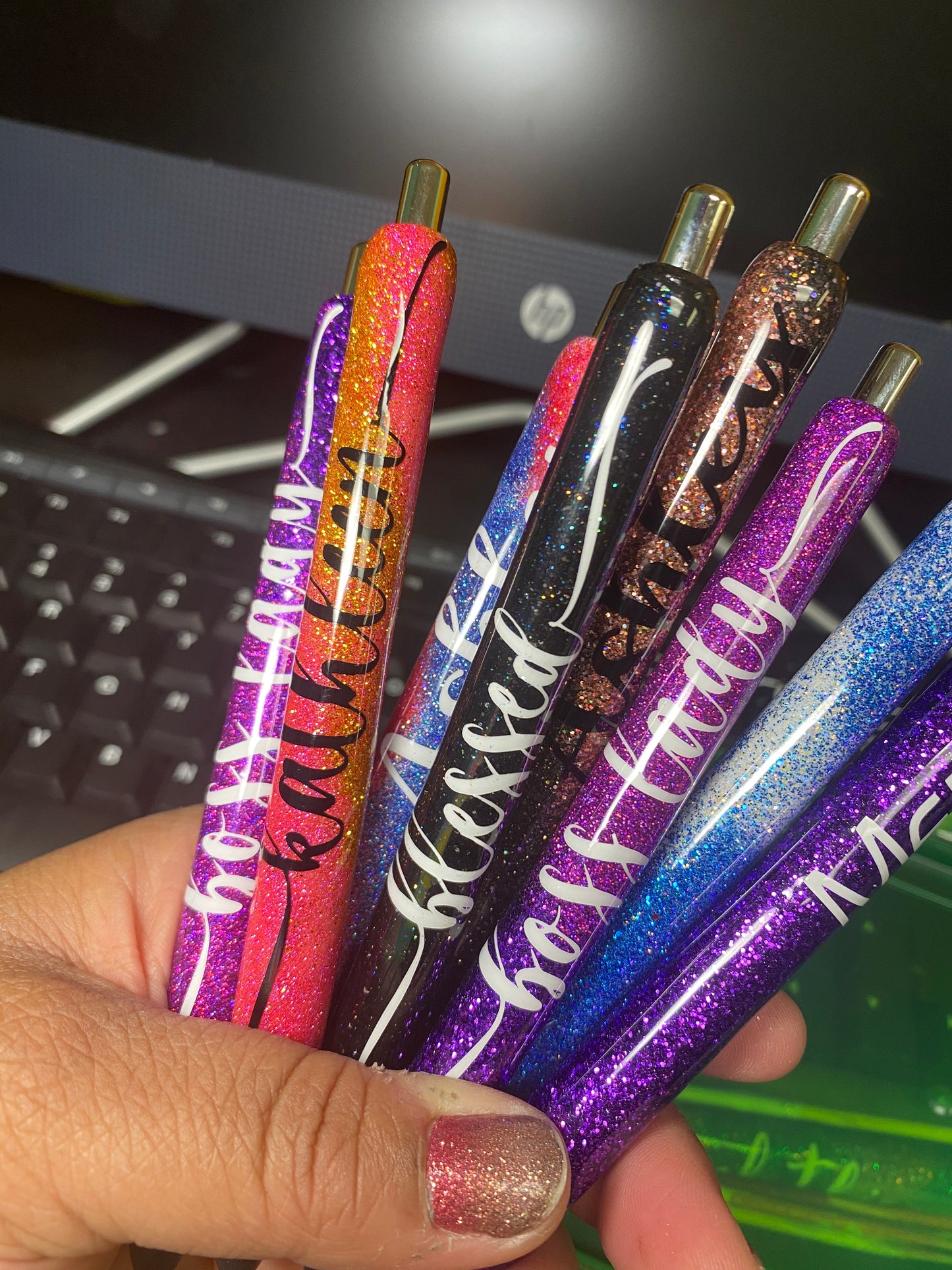 Personalized Glitter Pens (Black ink)